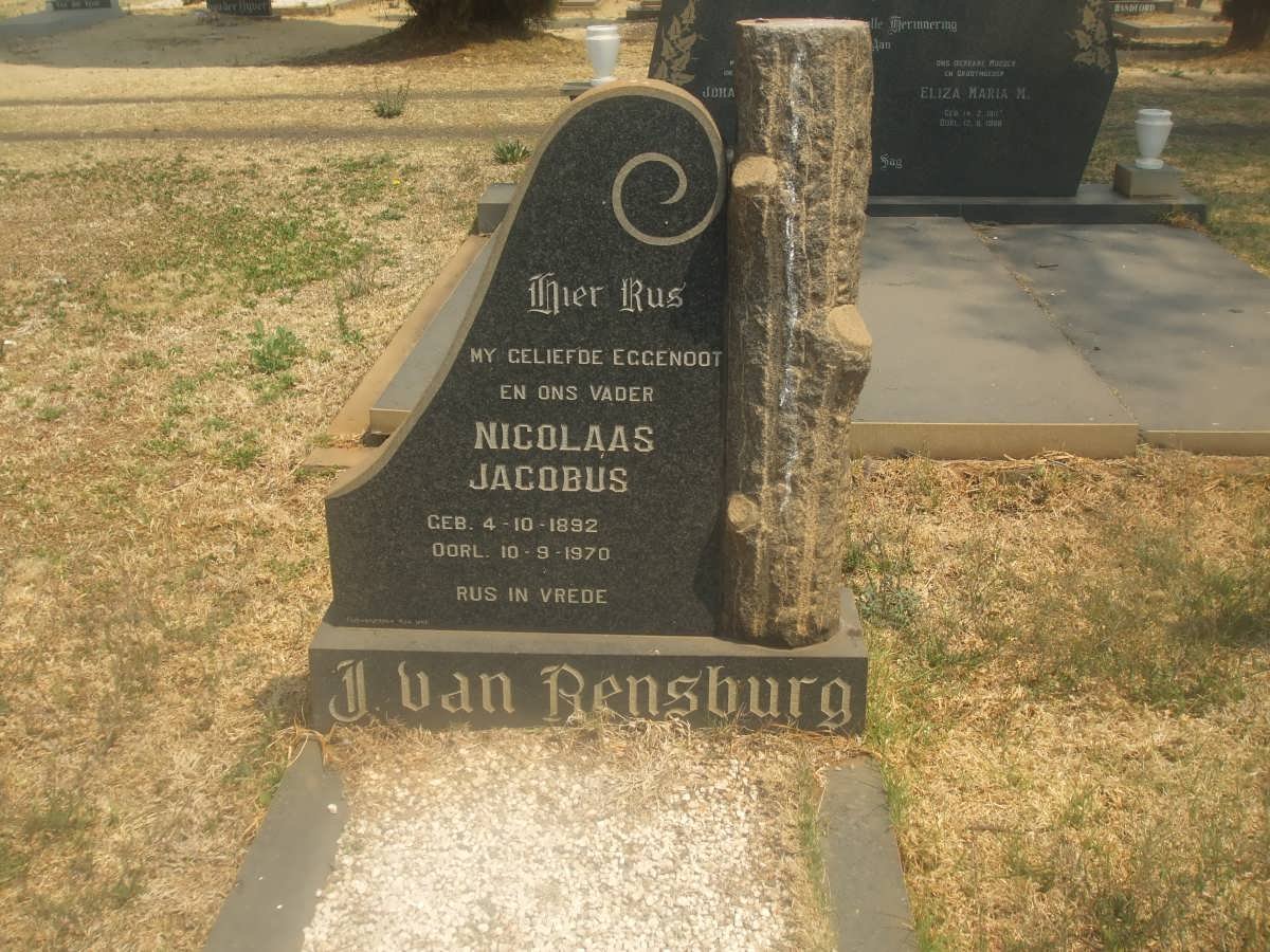 RENSBURG Nicolaas Jacobus, J. van 1892-1970