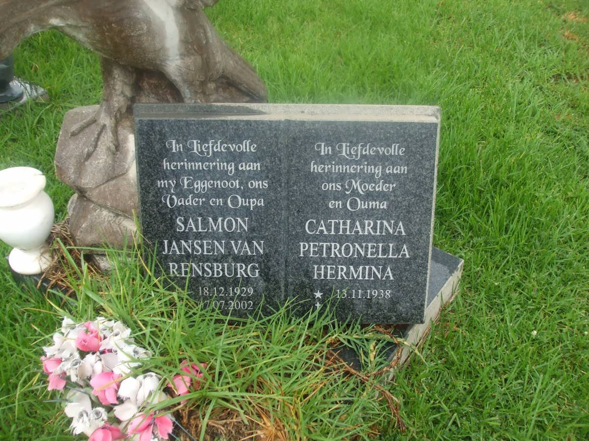 RENSBURG Salmon, Jansen van 1929-2002 &amp; Catharina Petronella Hermina 1938-