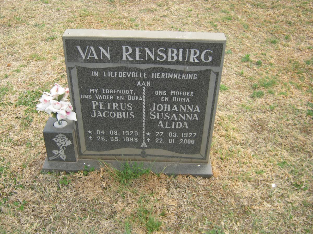 RENSBURG Petrus Jacobus, van 1920-1998 &amp; Johanna Susanna Alida 1927-2000