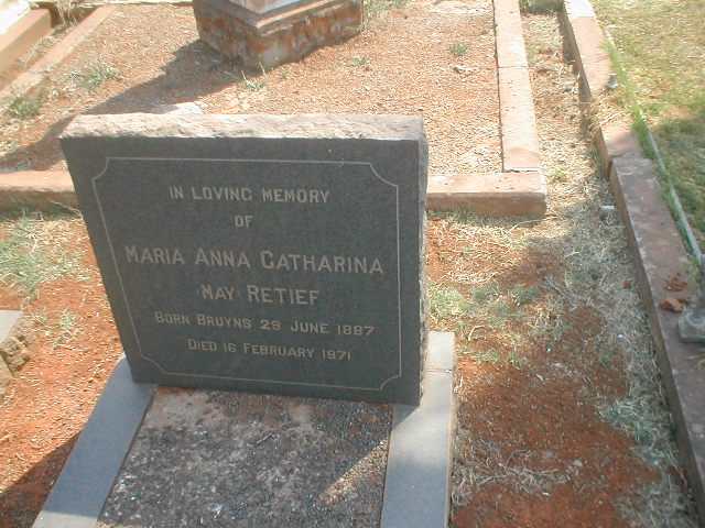 RETIEF Maria Anna Catharina nee BRUYNS 1887-1971