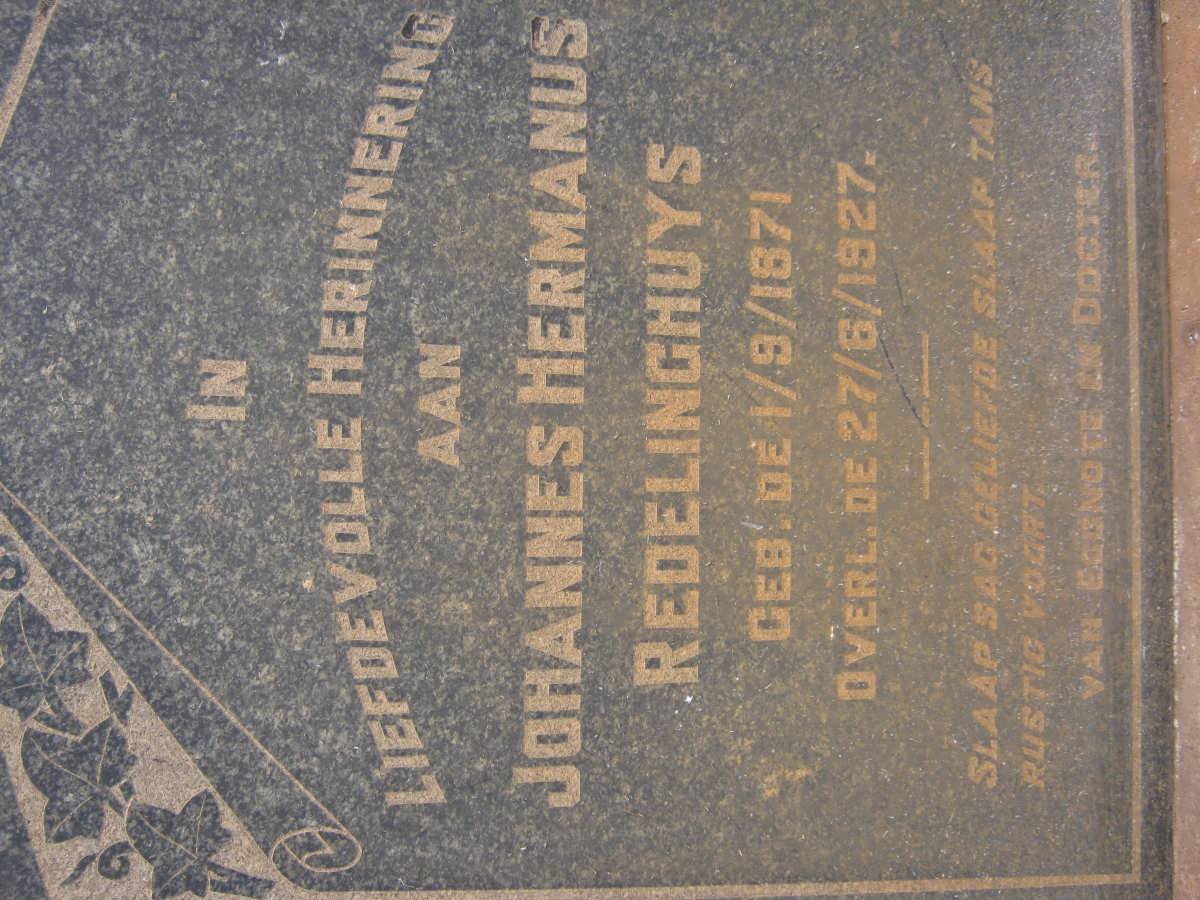 REDELINGHUYS Johannes Hermanus 1871-1927