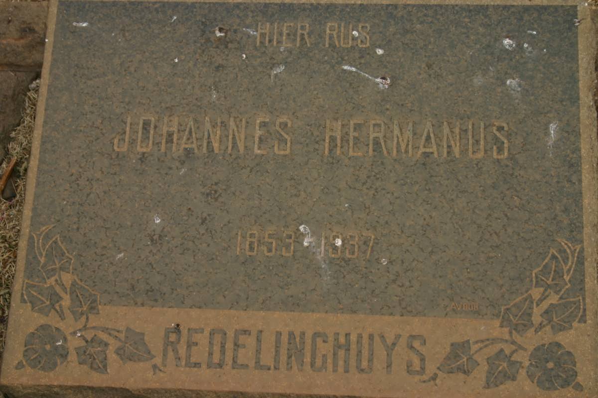 REDELINGHUYS Johannes Hermanus 1853-1937