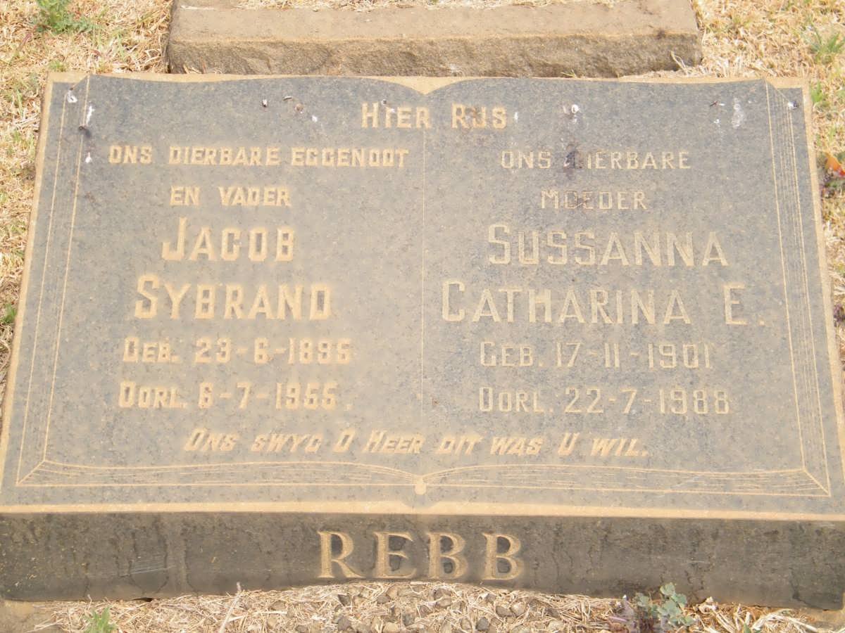 REBB Jacob Sybrand 1895-1955 &amp; Susanna Catharina E. 1901-1988