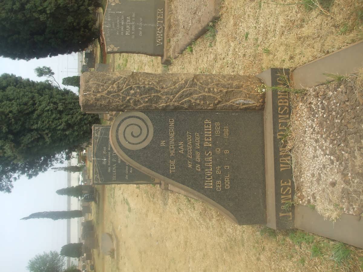 RENSBURG Nicolaas Renier, Janse van 1929-1961