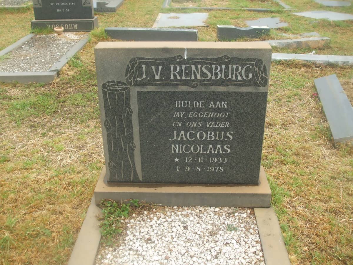 RENSBURG Jacobus Nicolaas, J. v. 1933-1978