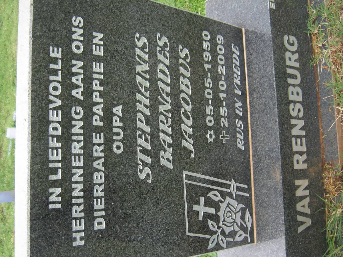 RENSBURG Stephanus Barnardes Jacobus, van 1950-2009
