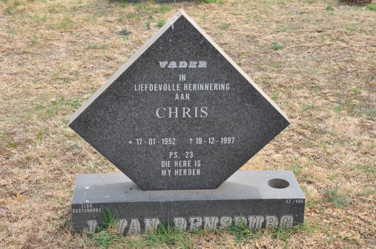 RENSBURG Chris, J. van 1952-1997