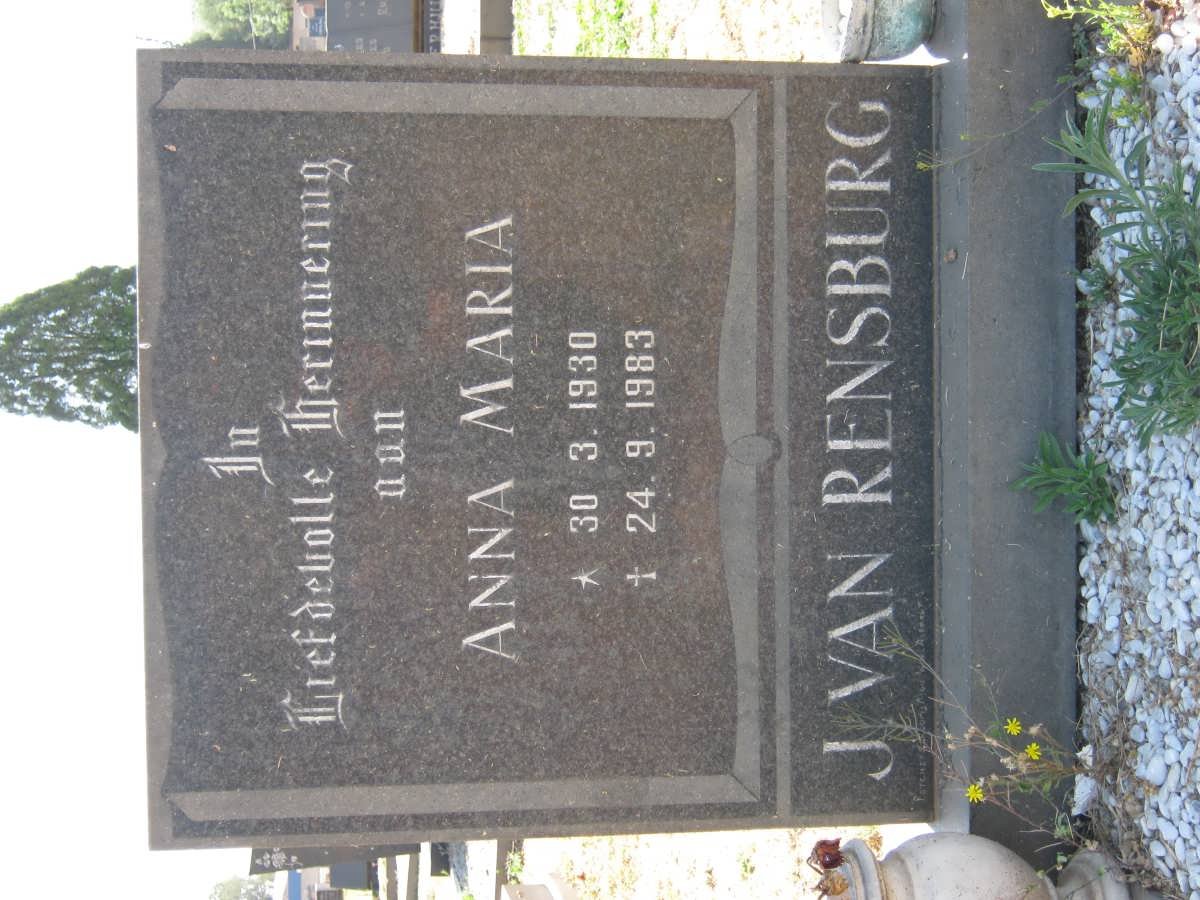 RENSBURG Anna Maria, J. van 1930-1983