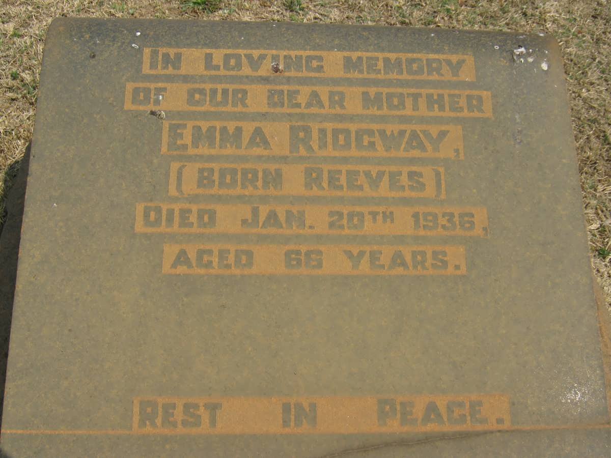 RIDGWAY Emma nee REEVES -1936