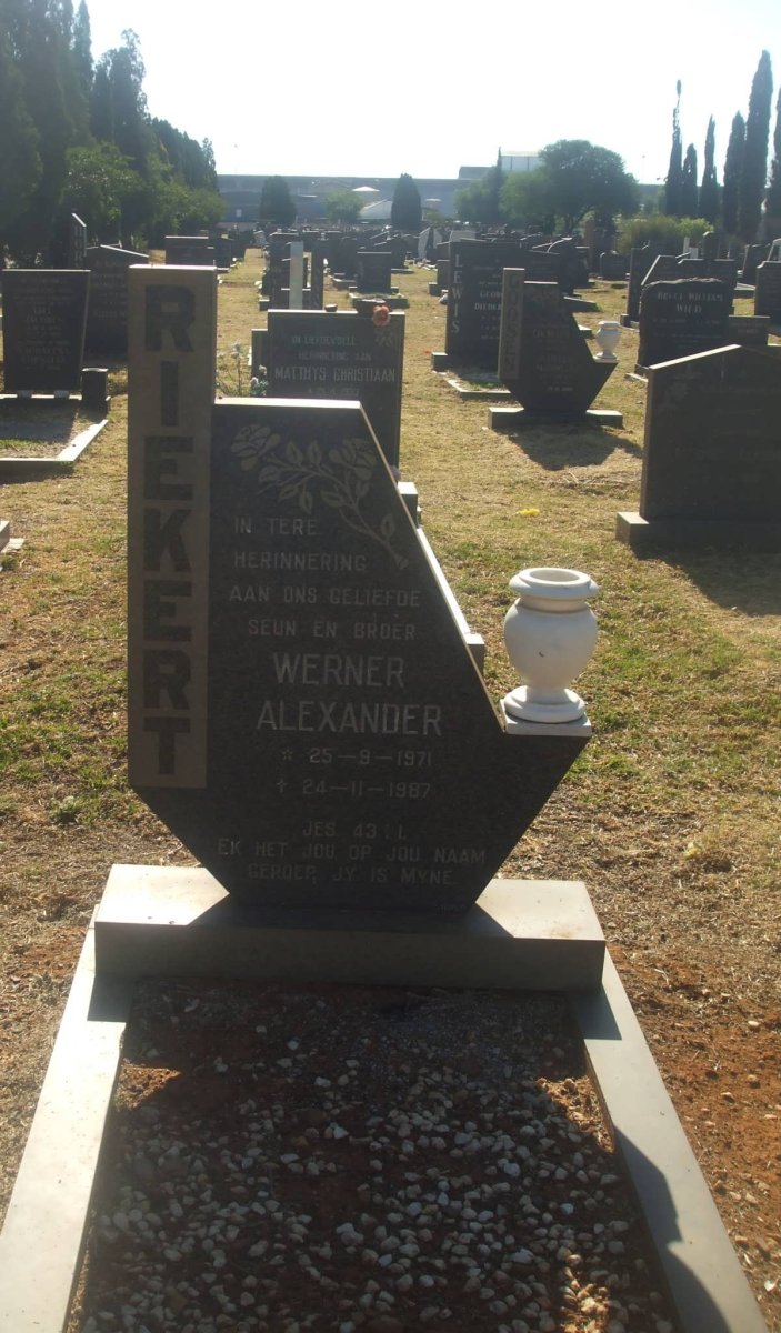 RIEKERT Werner Alexander 1971-1987