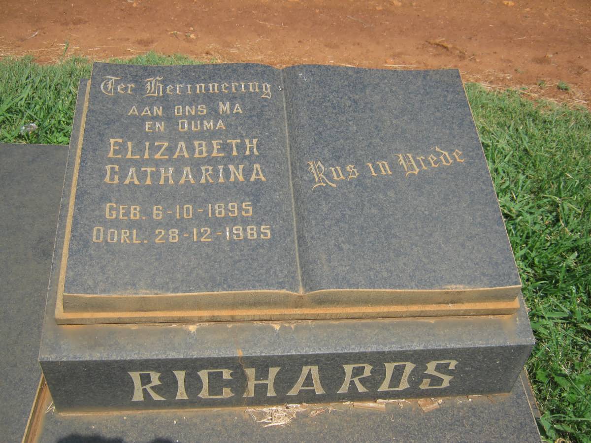 RICHARDS Elizabeth Catharina 1895-1985