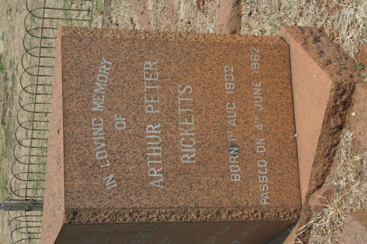 RICKETTS Arthur Peter 1932-1962