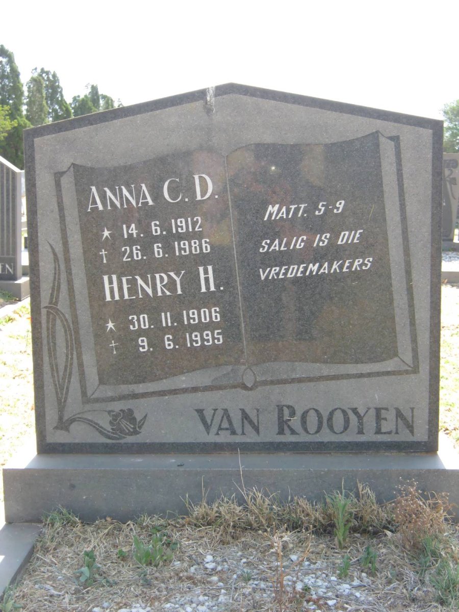 ROOYEN Henry H., van 1906-1995 &amp; Anna C.D. 1912-1986