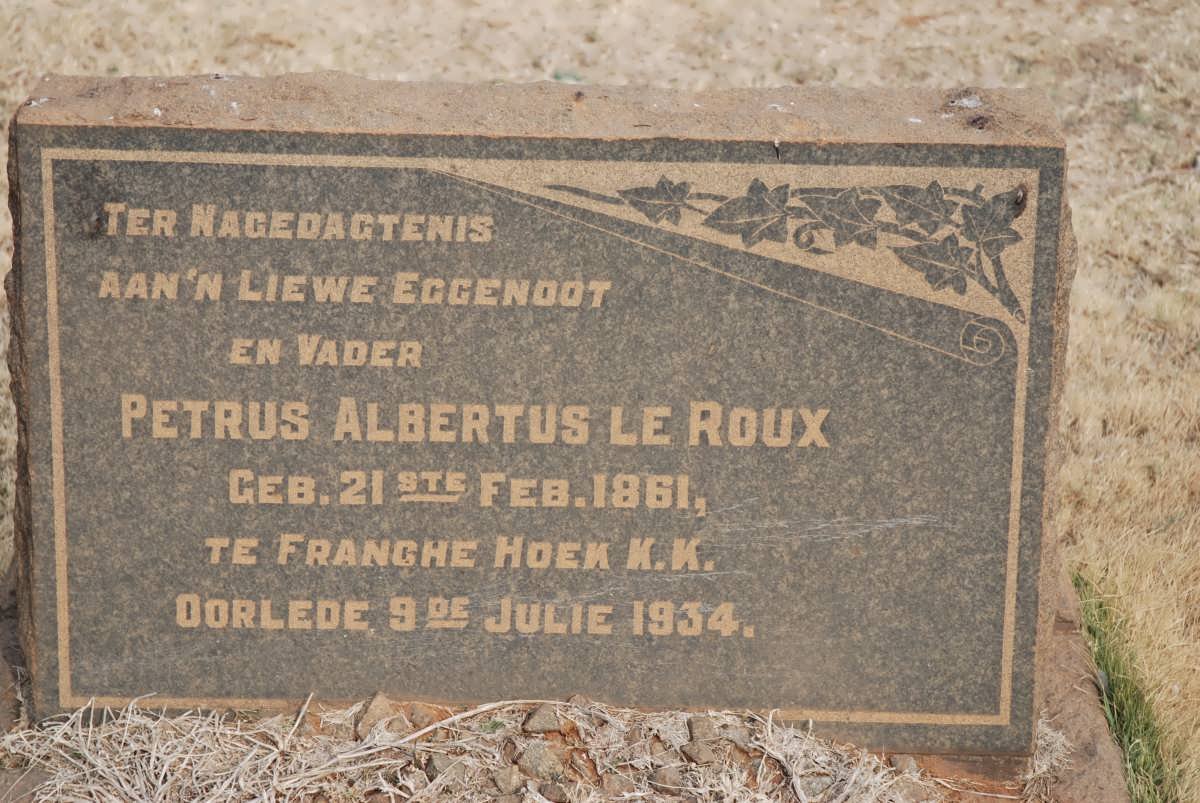 ROUX Petrus Albertus, le 1861-1934