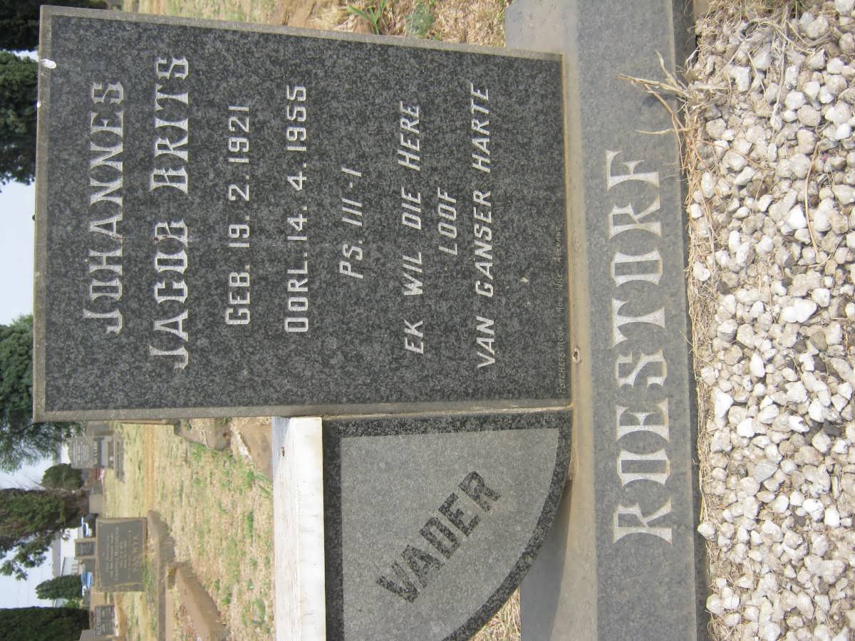 ROESTORF Johannes Jacob Brits 1921-1955