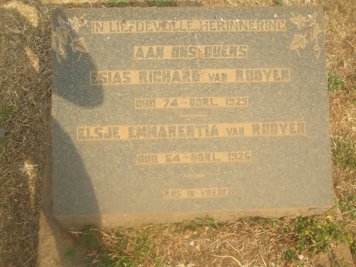 ROOYEN Esias Richard, van -1925 &amp; Elsje Emmarentia -1926