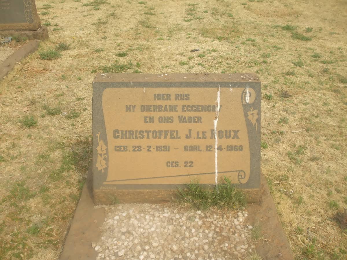 ROUX Christoffel J., le 1891-1960