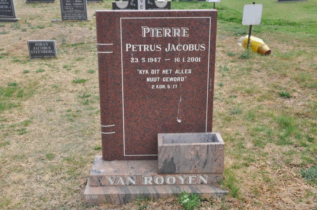 ROOYEN Pierre Petrus Jacobus, van 1947-2001