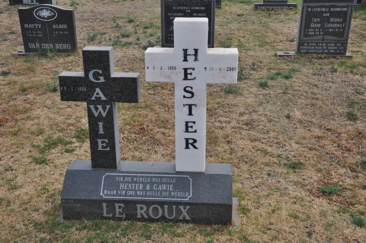 ROUX Gawie, le 1956- &amp; Hester 1958-2000