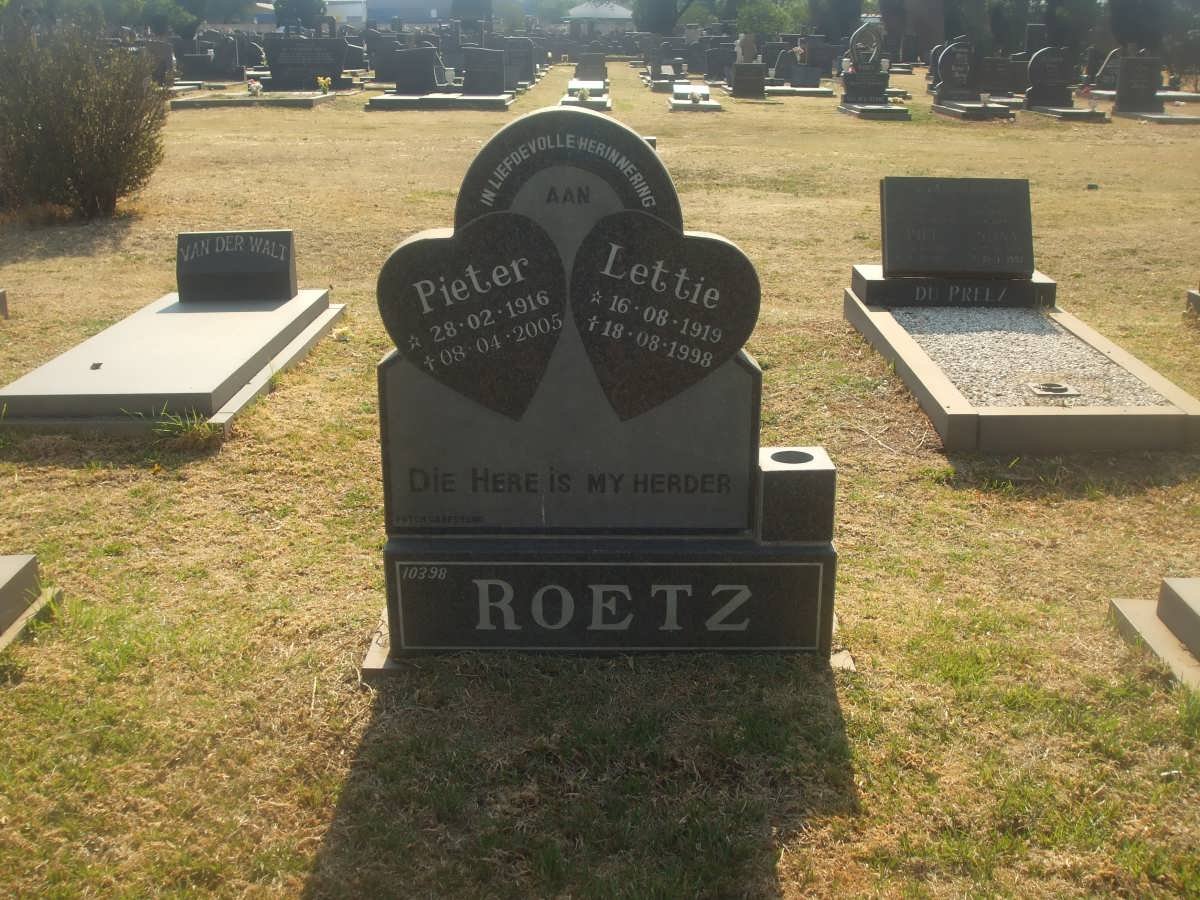 ROETZ Pieter 1916-2005 &amp; Lettie 1919-1998