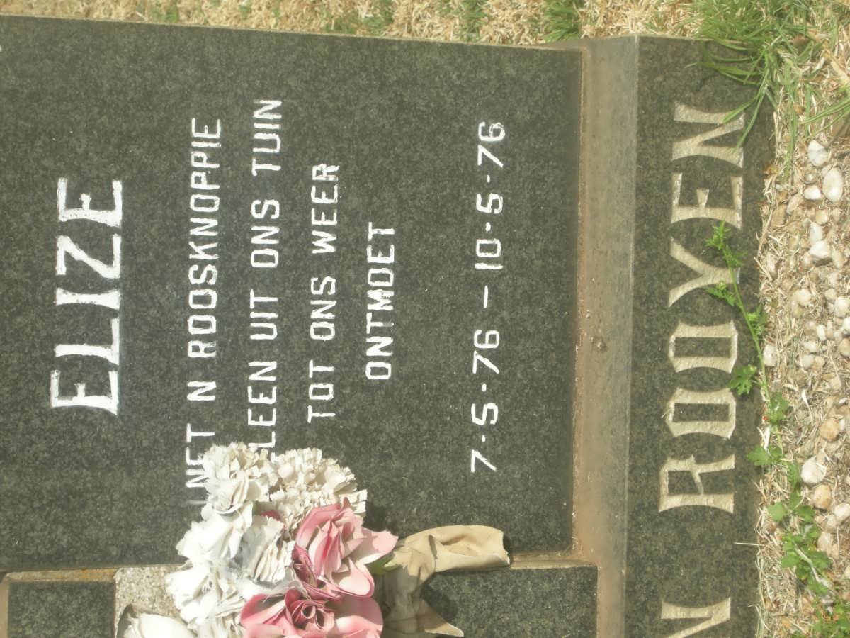 ROOYEN Elize, van 1976-1976