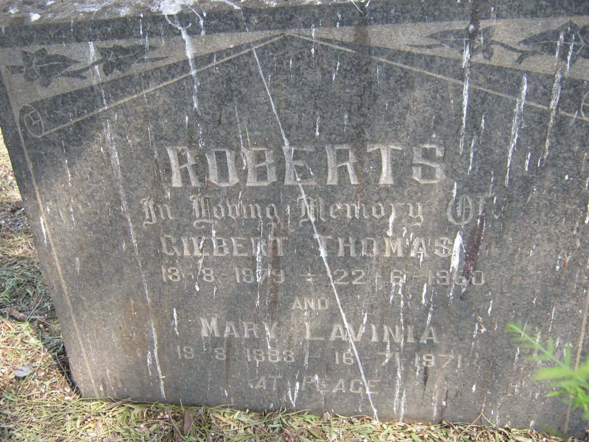 ROBERTS Gilbert Thomas 1879-1960 &amp; Mary Lavinia 1883-1971