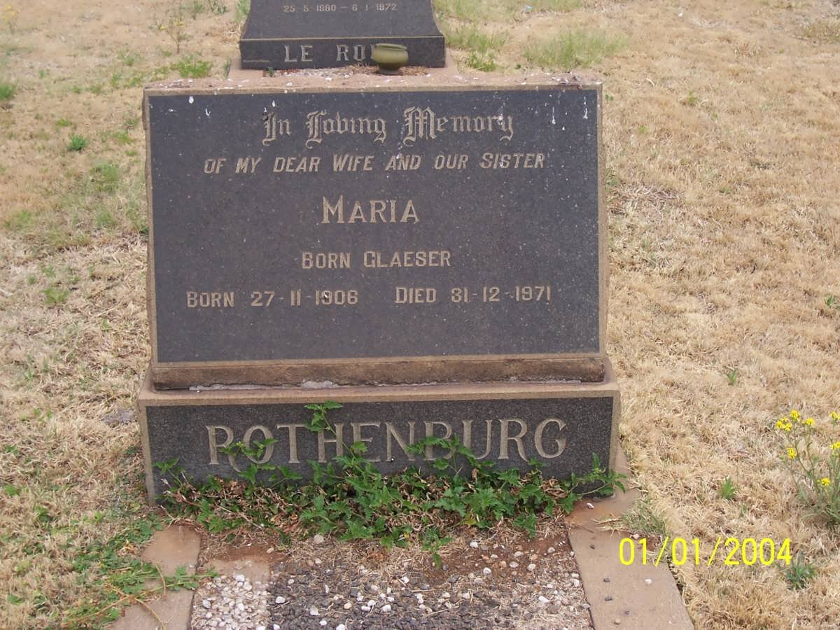 ROTHENBURG Maria nee GLAESER 1906-1971
