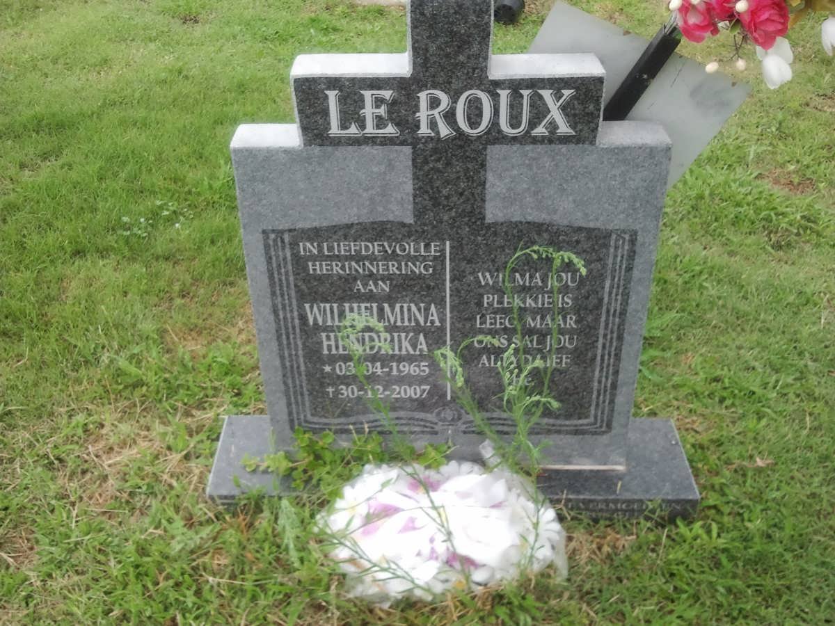 ROUX Wilhelmina Hendrika, le 1965-2007
