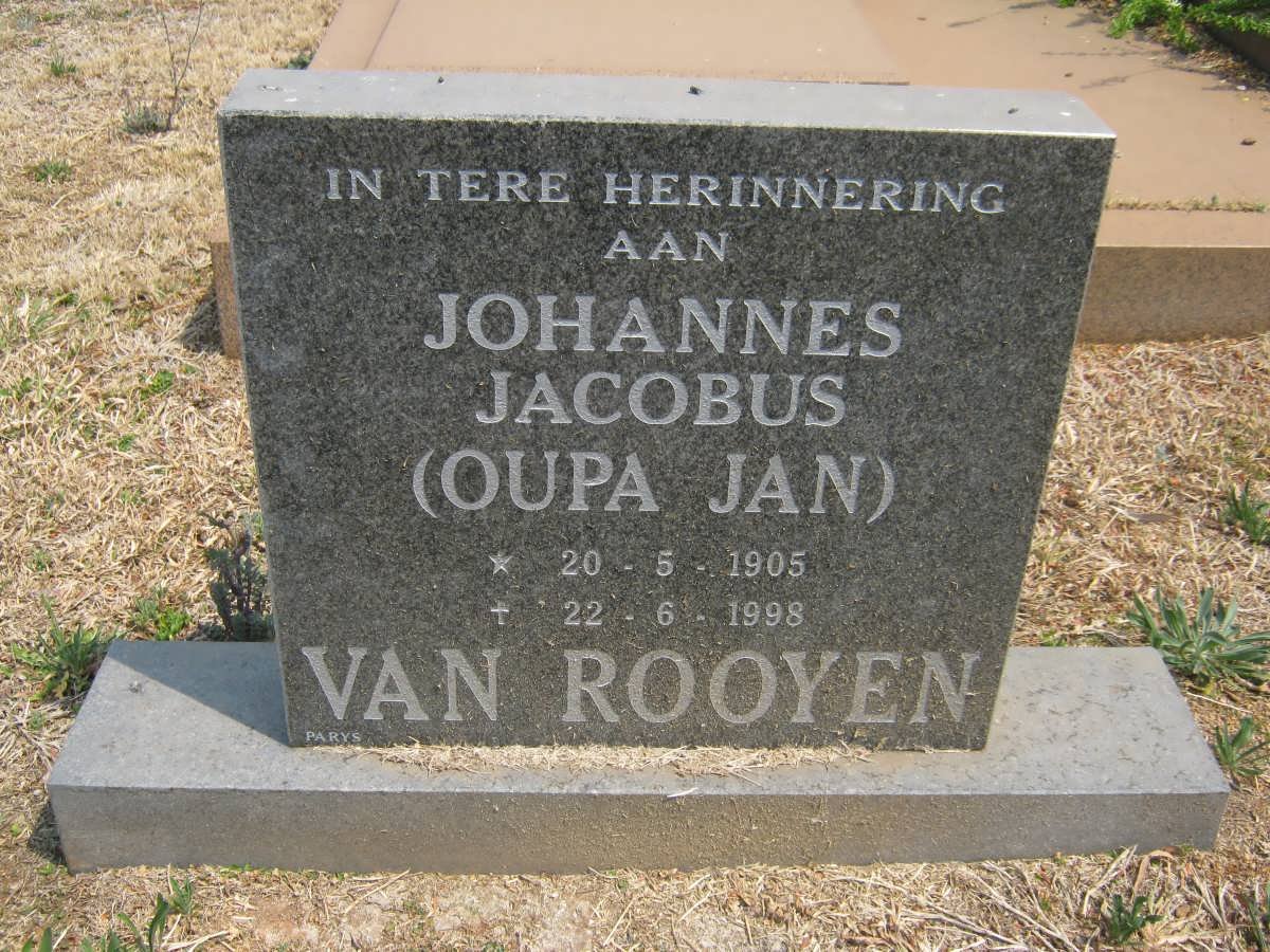 ROOYEN Johannes Jacobus, van 1905-1998