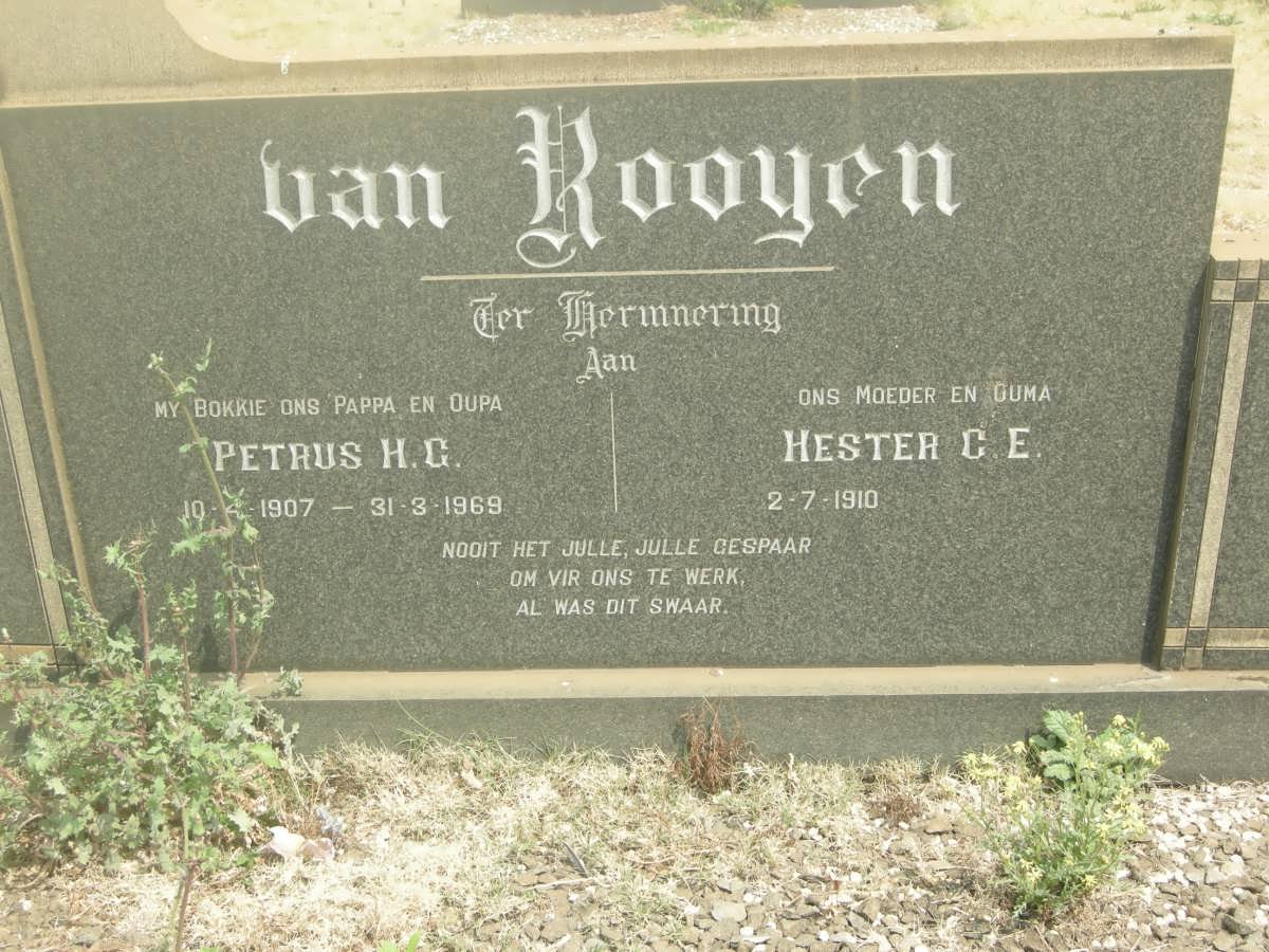 ROOYEN Petrus H.C., van 1907-1969 &amp; Hester C.E. 1910-