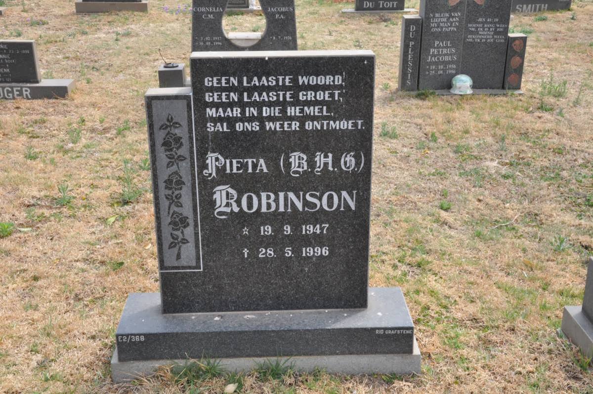 ROBINSON B.H.G. 1947-1996