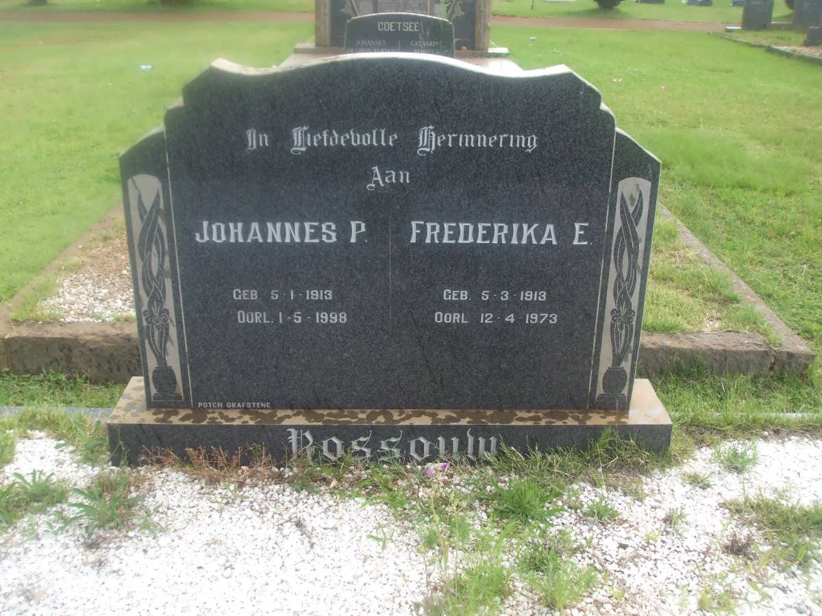 ROSSOUW Johannes P. 1913-1998 &amp; Frederika E. 1913-1973