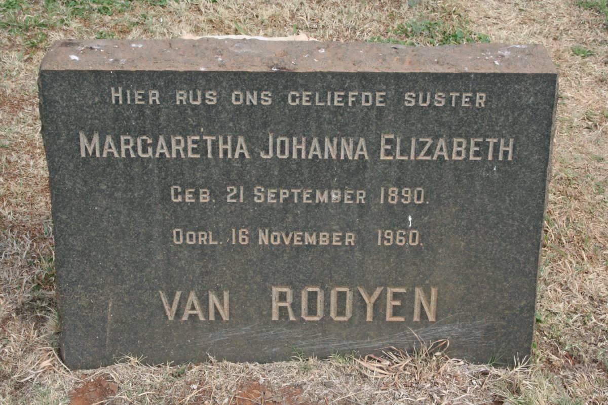 ROOYEN Margaretha Johanna Elizabeth, van 1890-1960