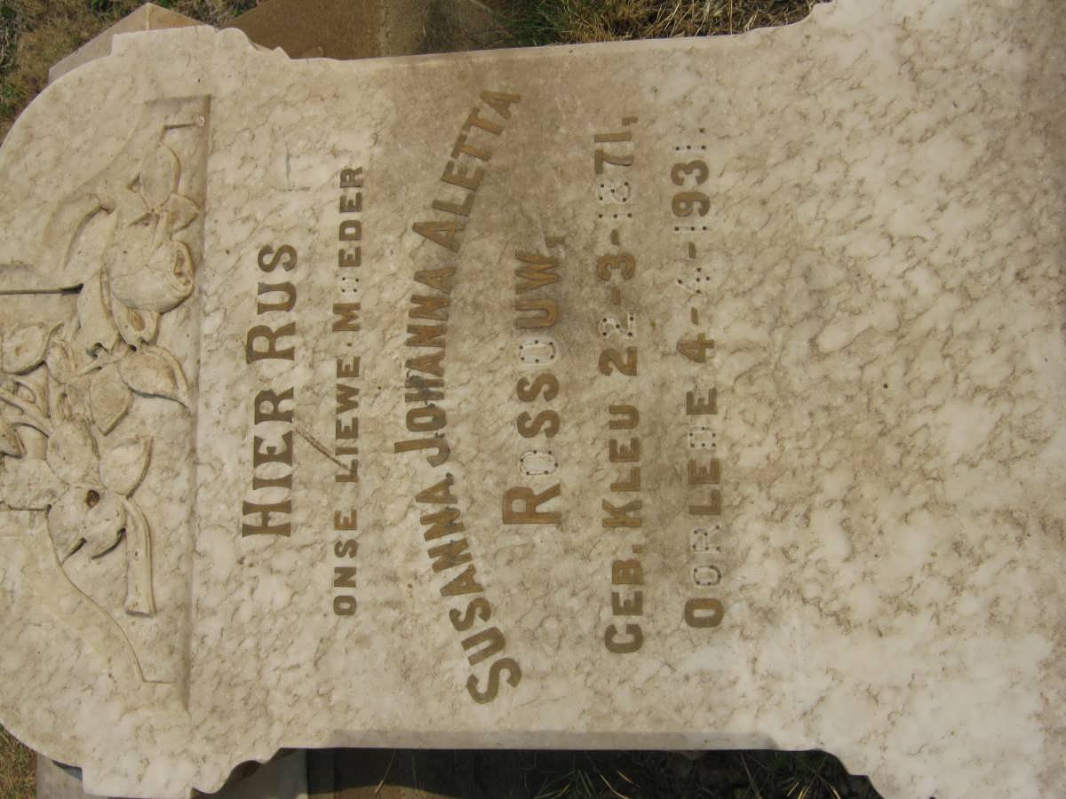ROUSSOUW Susanna Johanna Aletta nee KLEU 1871-1931