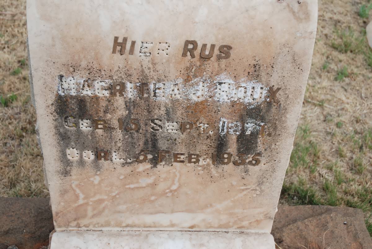 ROUX Magritha J. 1871-1935