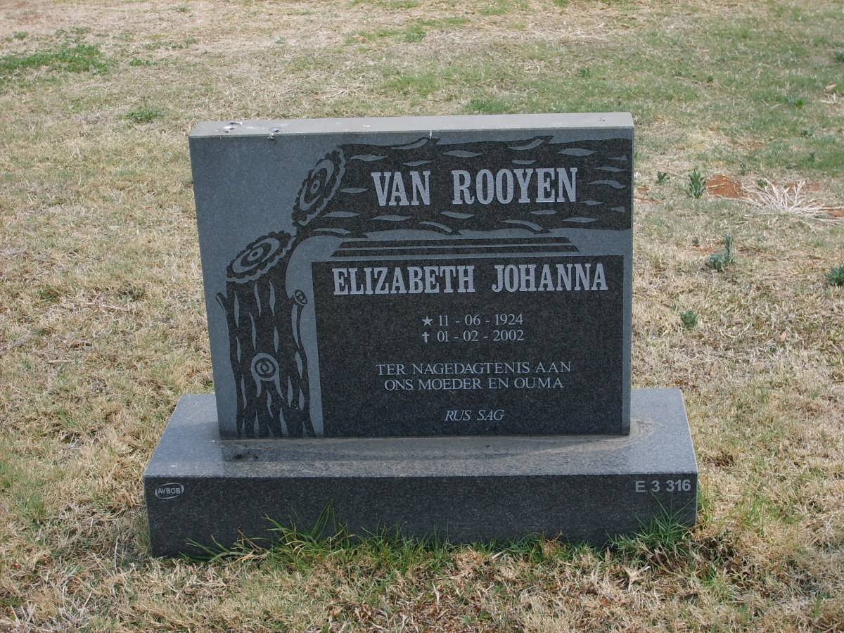 ROOYEN Elizabeth Johanna, van 1924-2002