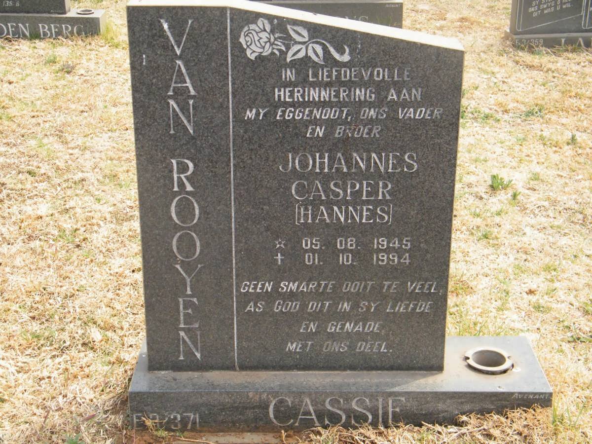 ROOYEN Johannes Casper, van 1945-1994