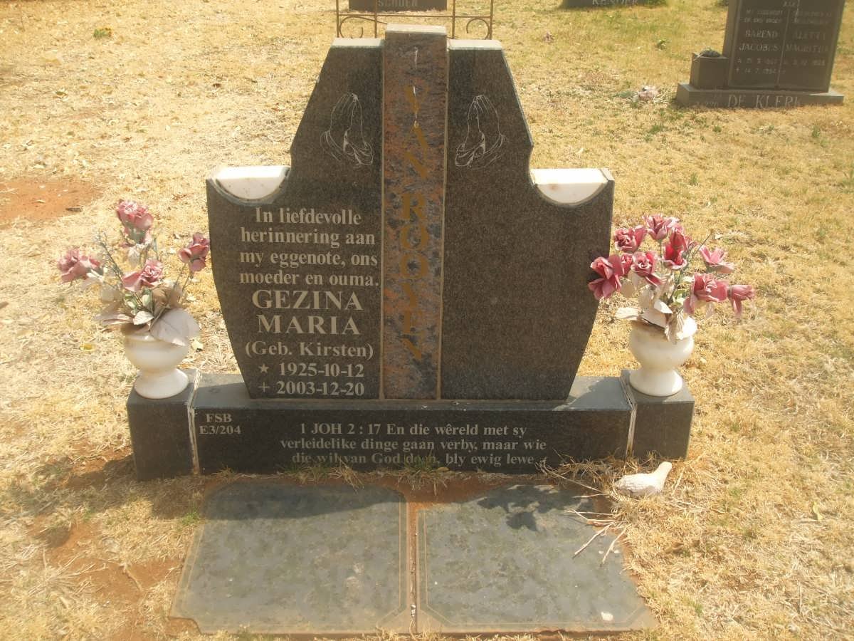 ROOYEN Gesina Maria, van nee KIRSTEN 1925-2003