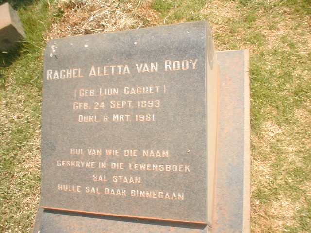 ROOY Rachel Aletta van, nee LION-CACHET 1893-1981