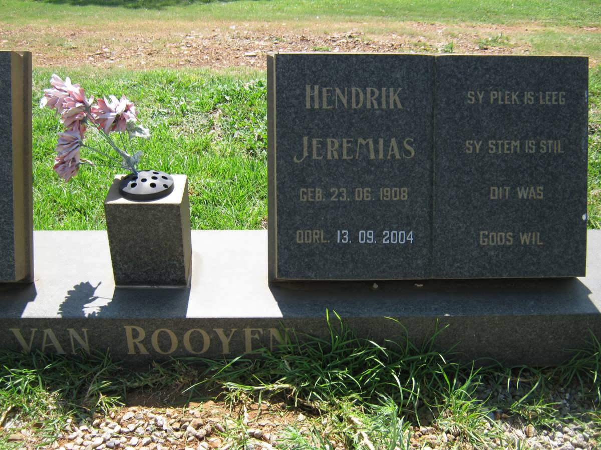 ROOYEN Hendrik Jeremias, van 1908-2004