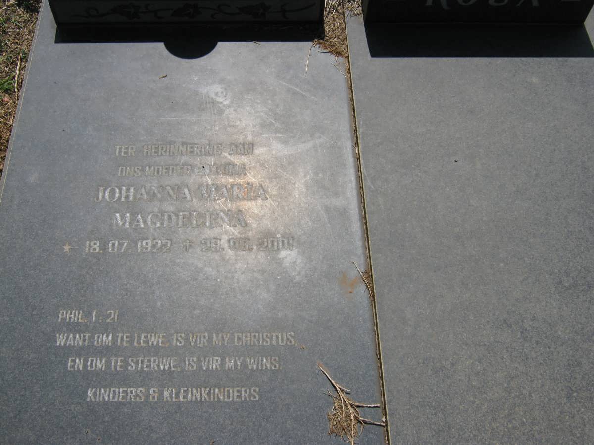 ROUX Johanna Maria Magdelena 1922-2001