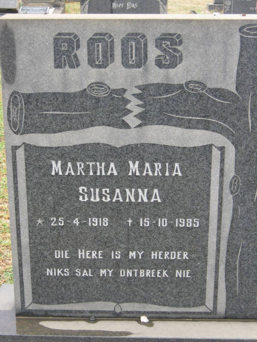 ROOS Martha Maria Susanna 1918-1985