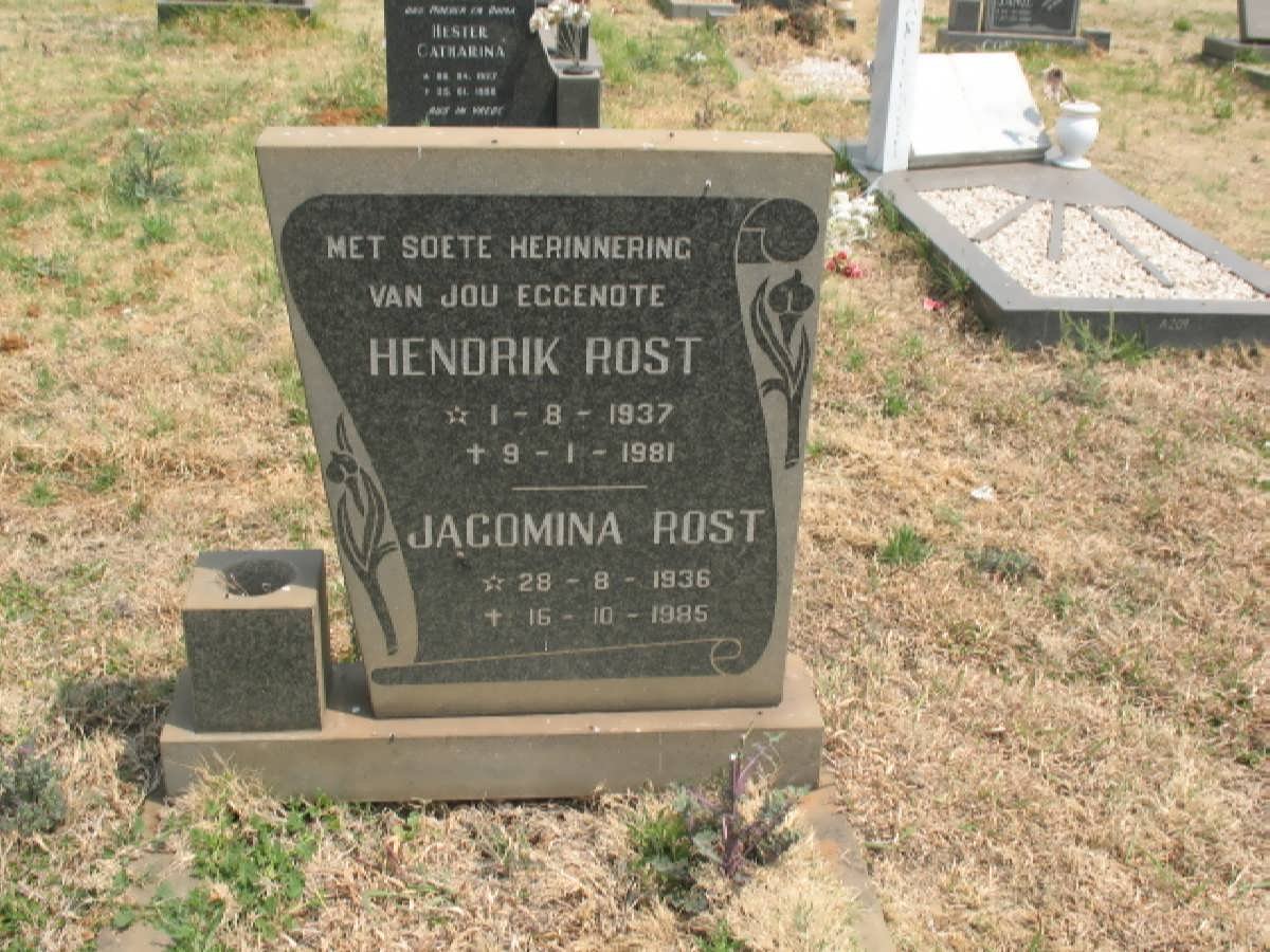 ROST Hendrik 1937-1981 &amp; Jacomina 1936-1985