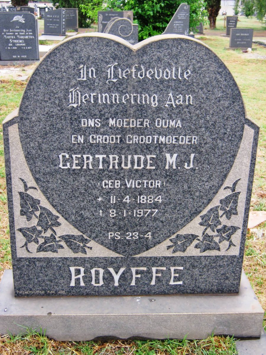 ROYFFE Gertrude M.J. nee VICTOR 1884-1977