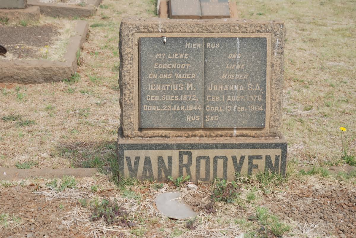 ROOYEN Ignatius M., van 1872-1944 &amp; Johanna S.A. 1876-1964