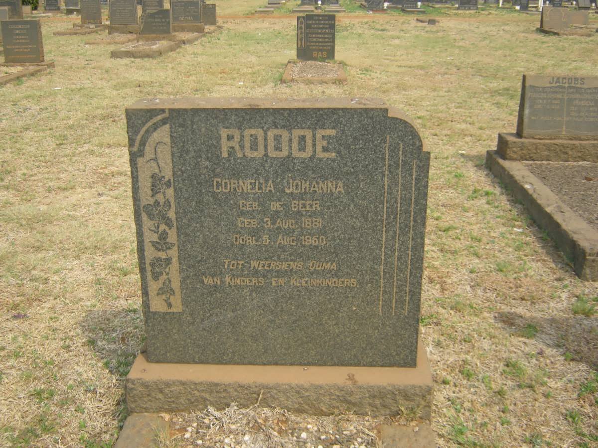 ROODE Cornelia Johanna nee De BEER 1881-1950