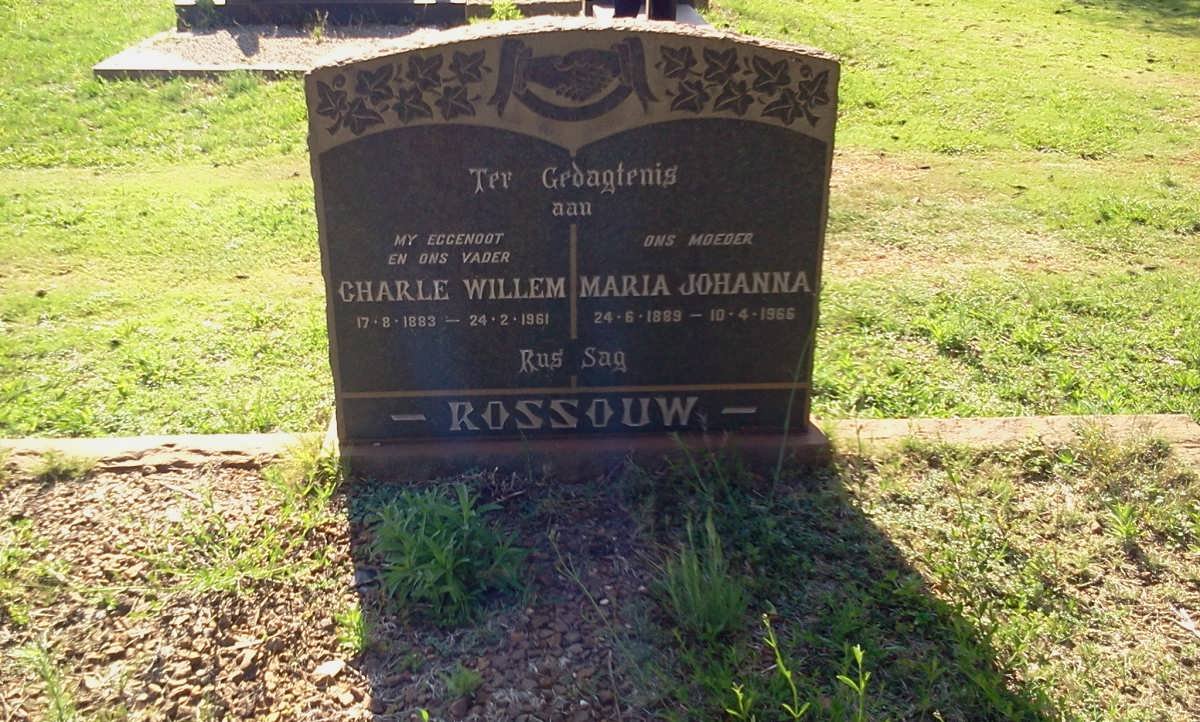 ROSSOUW Charle Willem 1883-1961 &amp; Maria Johanna 1889-1965