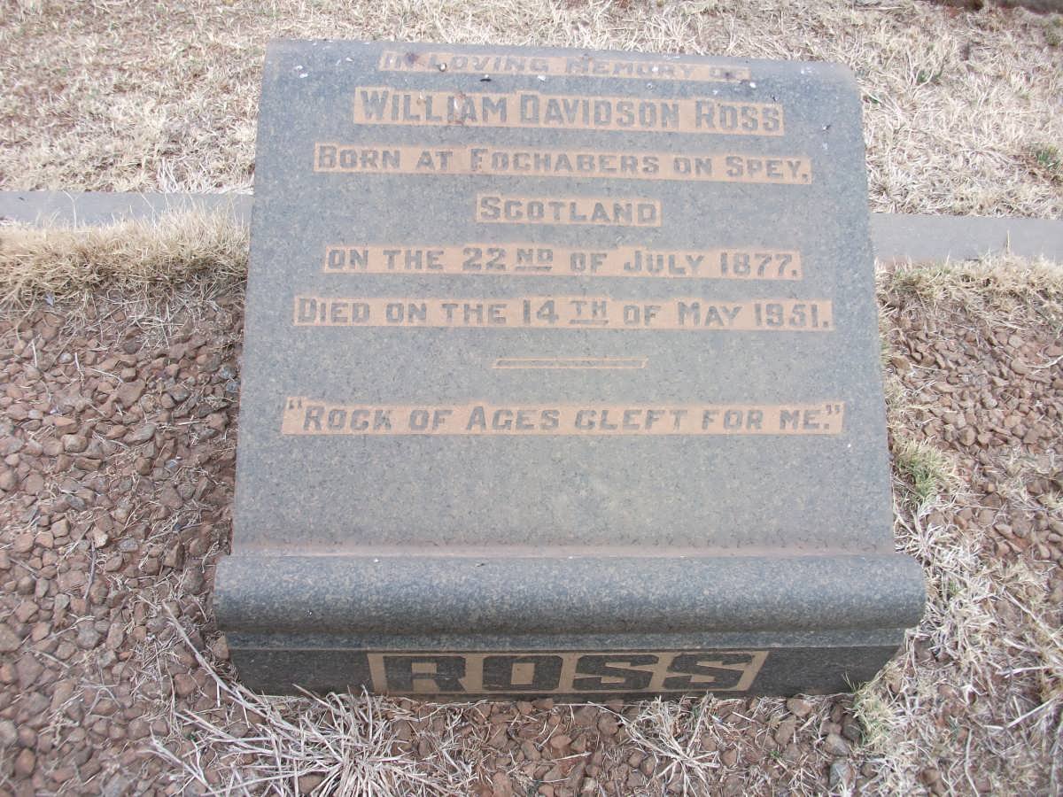 ROSS William Davidson 1877-1951