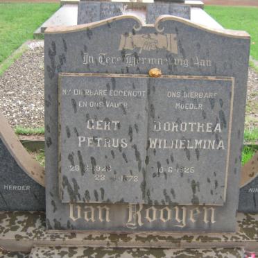 ROOYEN Gert Petrus, van 1923-1973 &amp; Dorothea Wilhelmina 1925-