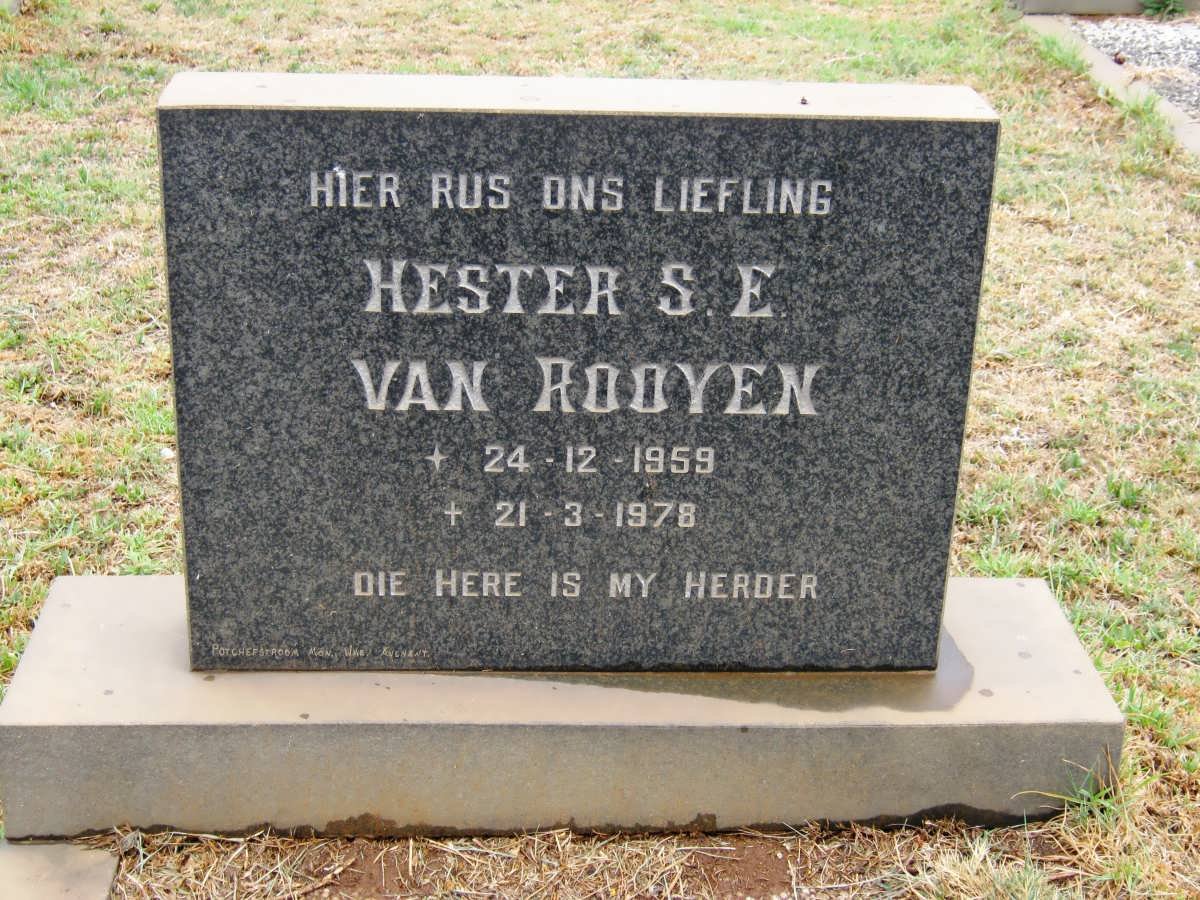 ROOYEN Hester S.E., van 1959-1978